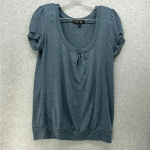 Active Basic Slate Blue Short Sleeve Top